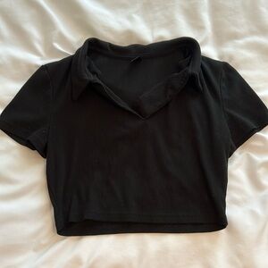 Shein size small collared baby tshirt black ribbed material